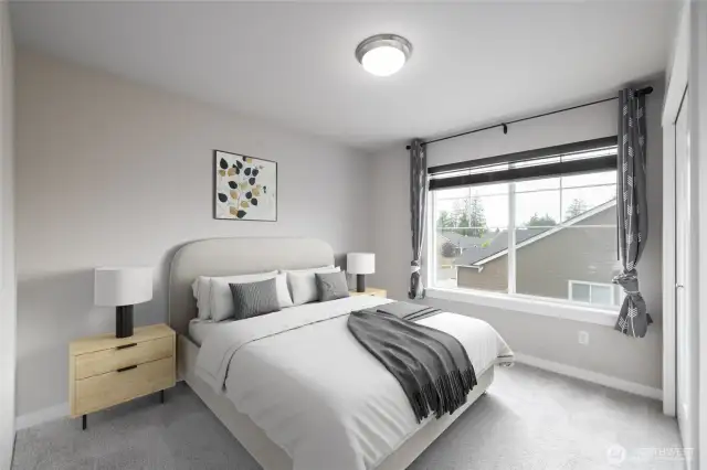 Upper level guest bedroom (Virtually Staged)