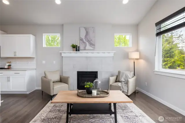 Cozy gas fireplace to enjoy