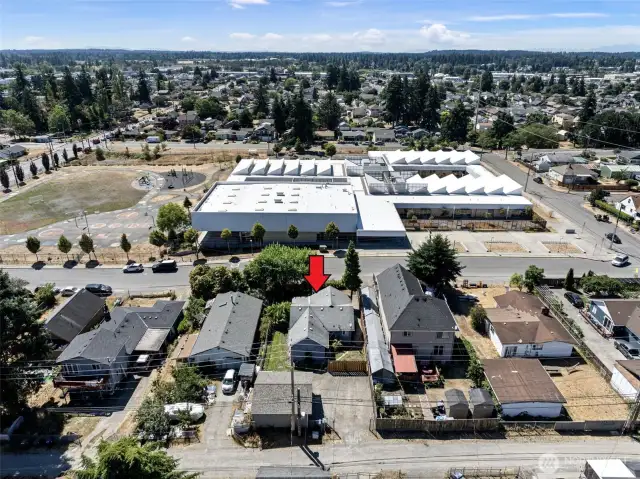 Looking West, with the Elementary School in the background.