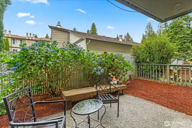 Quiet pool area beyond fence.  Enjoy your private space, and enjoy the fresh air!