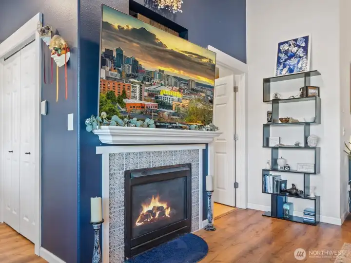 Gas fireplace keeps things cozy