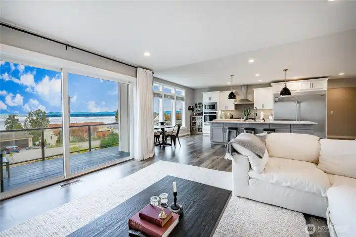 A look back toward the kitchen and deck access with unforgettable views