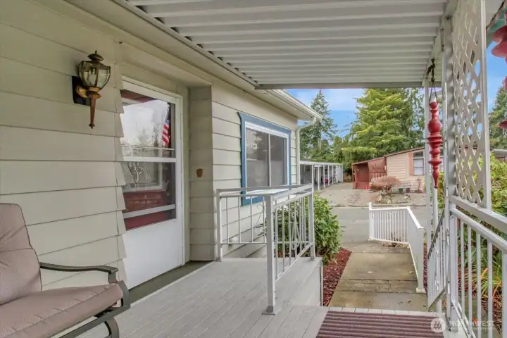 Covered porch at front door