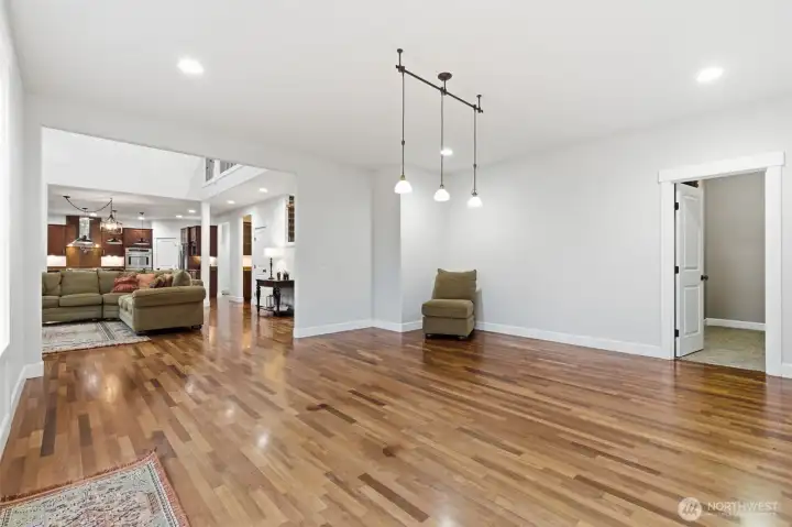 Secondary living room or flex space looking across the living room to kitchen