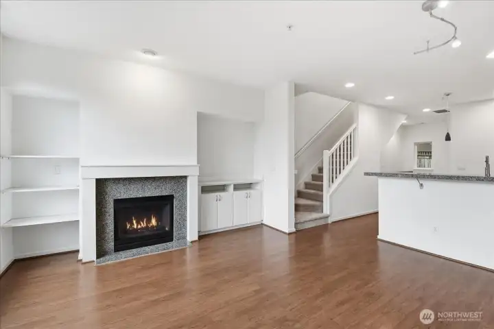 Great Built-ins with Gas Fireplace.