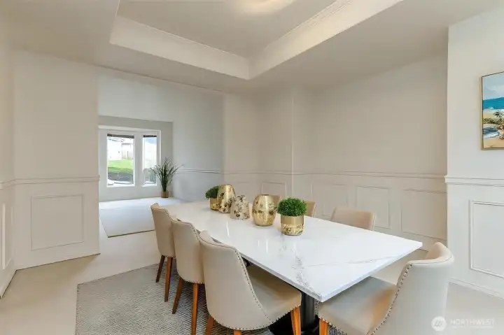 Formal dining room virtually staged