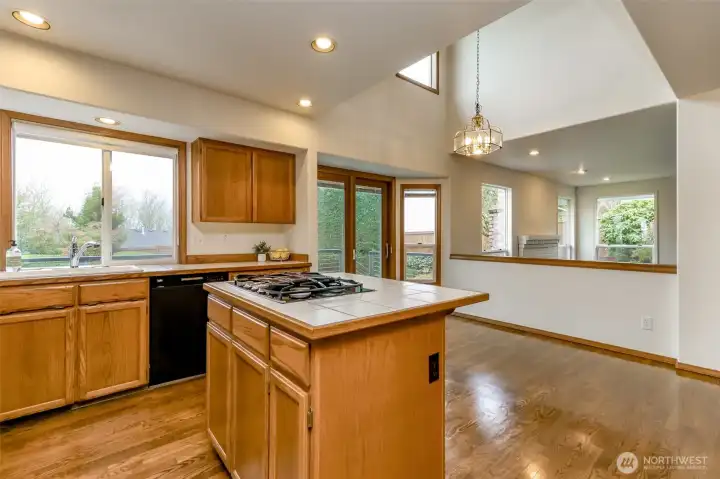 Light and bright kitchen with windows providing natural light