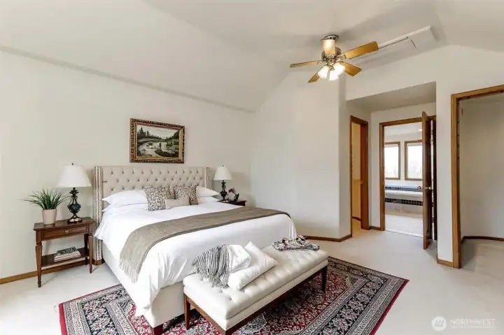 Primary ensuite virtually staged