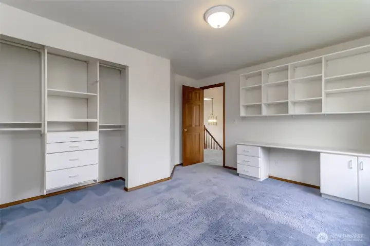 Guest bedroom #1 with built-ins may also be used as an office