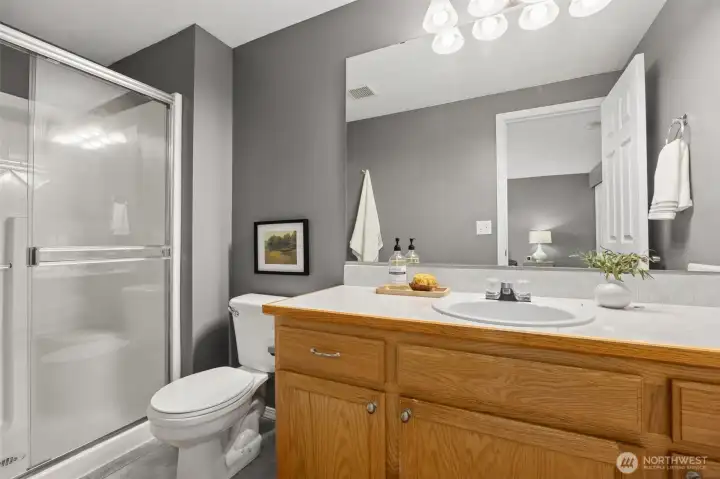 En-suite bath with spacious shower