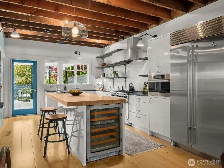 Kitchen seamlessly connects to the outdoors.