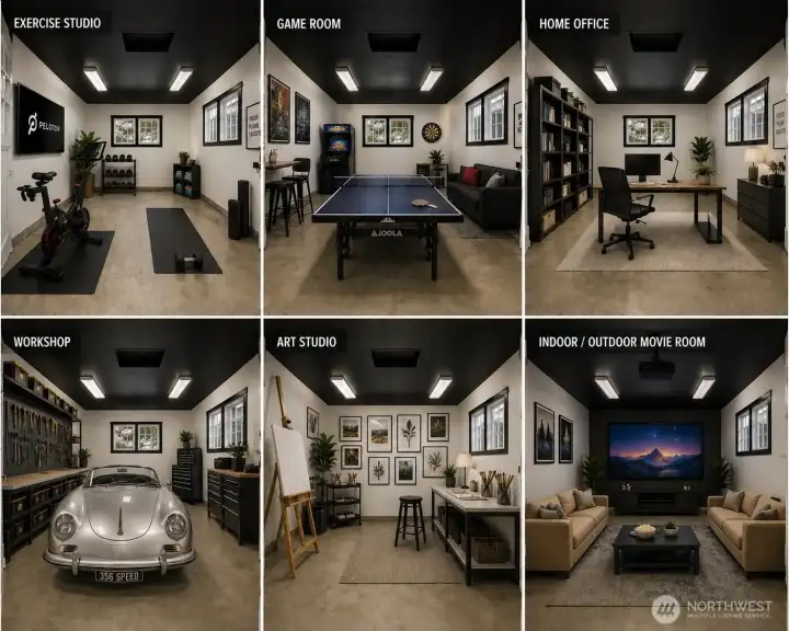 AI generated to show how many options you have for this garage. The possibilities are endless.