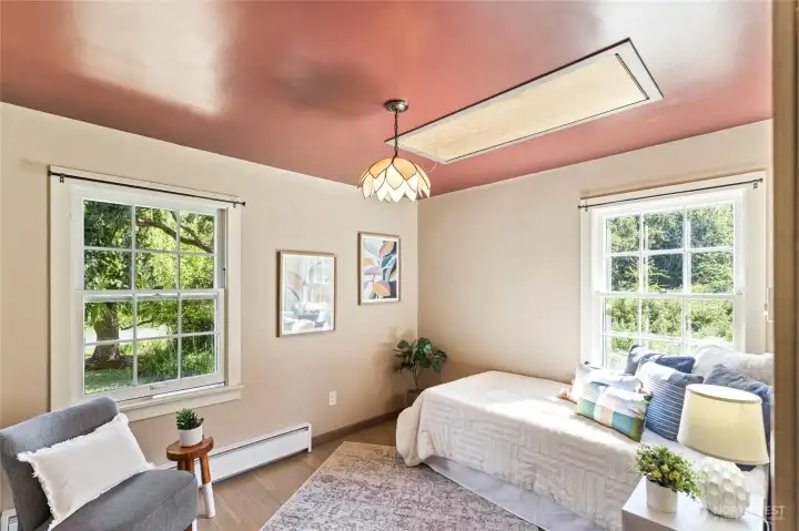Office/bedroom with attic access.