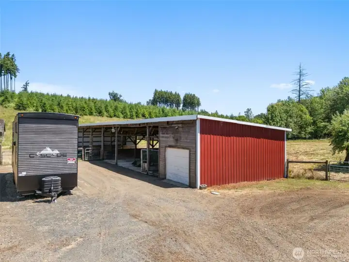 Whether you're housing equipment, storing supplies, or creating shelter for animals, the machine shed offers plenty of possibilities, while the enclosed garage space provides covered parking, workshop space.