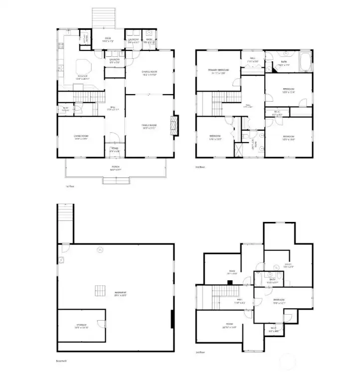 With three finished stories and an unfinished basement, this historic home provides abundant space and flexibility. Measurements are approximate and provided as a courtesy.