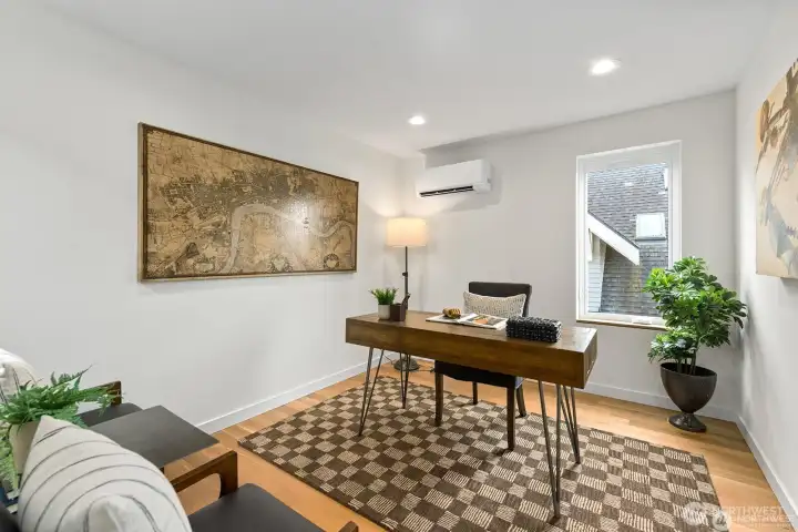 The office is located adjacent to the primary suite. The office is located adjacent to the primary suite.