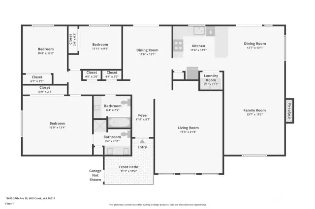 Floorplan. All measurements are to be verified by Buyer