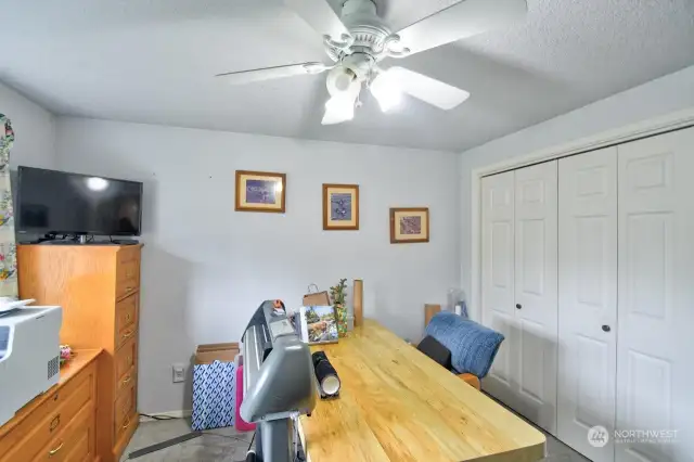 Extra large closets for storage in Bedroom 2.