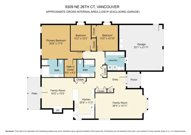 Floorplan with approximate measurements