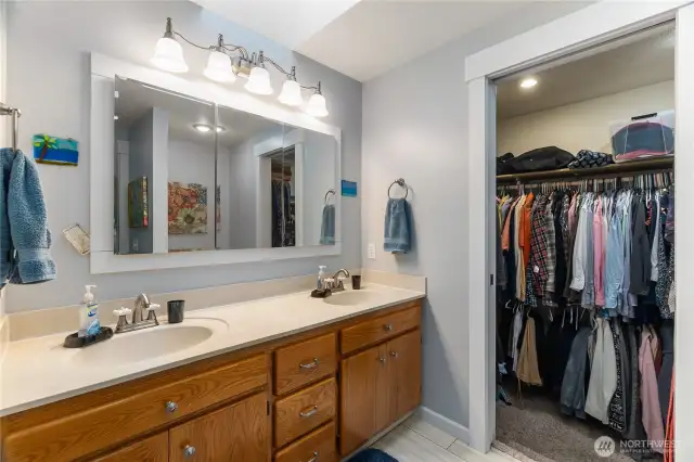 Full bath off of Primary (2) and full size closet