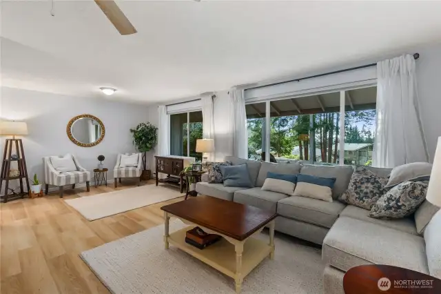 Living room and informal seating or additional dining area
