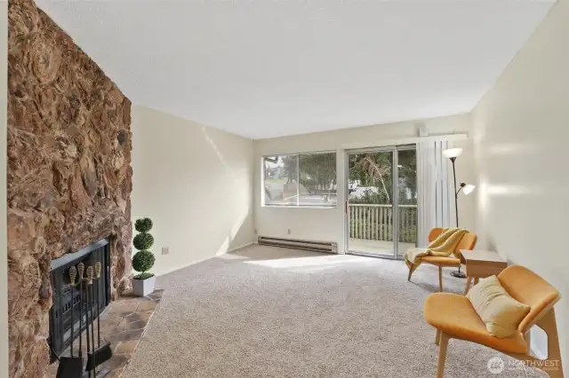 Plenty of natural lighting. Baseboard heat.