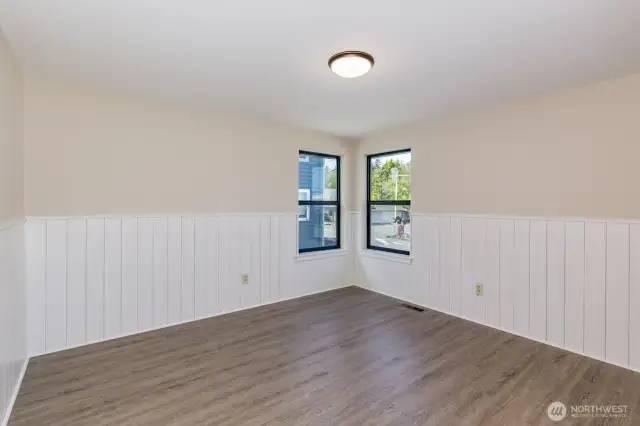 This bedroom is on the main floor across from the bathroom.