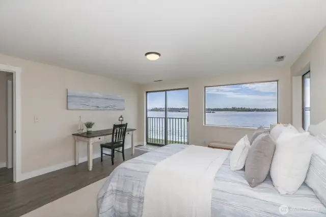 You can lay in bed and see the water.