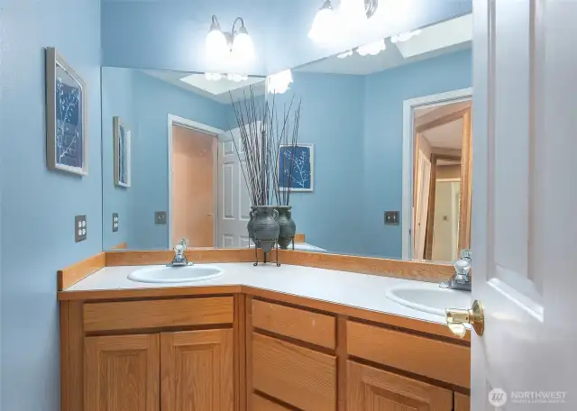 Main hall bath on top floor.