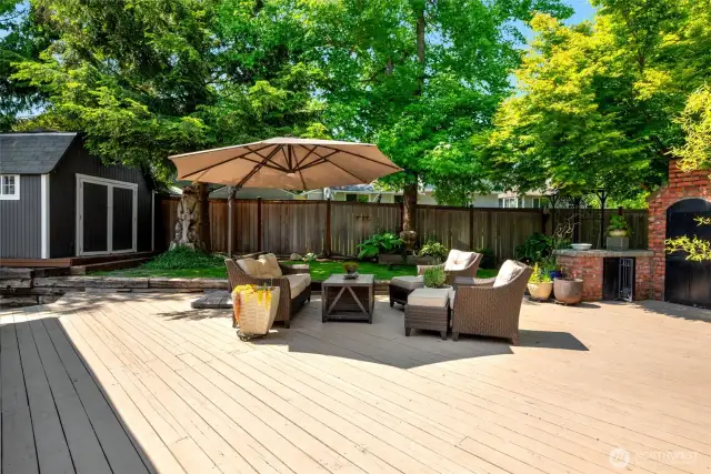 You've been patiently waiting and now you are rewarded. Here is the outdoor oasis. I don't use that word lightly as you have everything you could want/need in an outdoor space. Expansive deck with so much room to entertain or sun yourself.