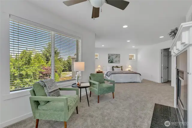 Sitting Area w/gas Fireplace in Primary Bedroom