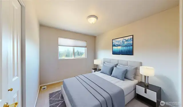 Fourth bedroom. Photo is virtually staged.