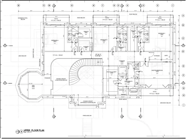 New house plan - second level floor plan