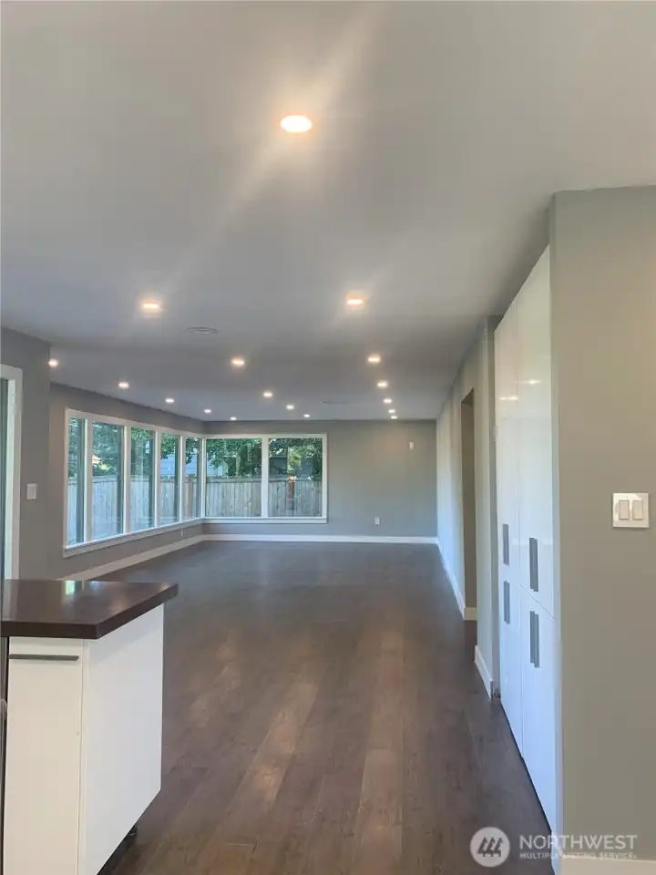 Existing remodeled house - kitchen & living view