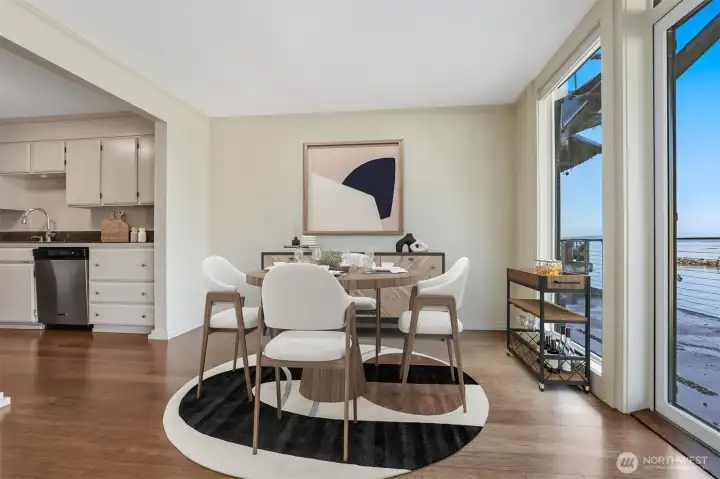 Large dining room with captivating views!