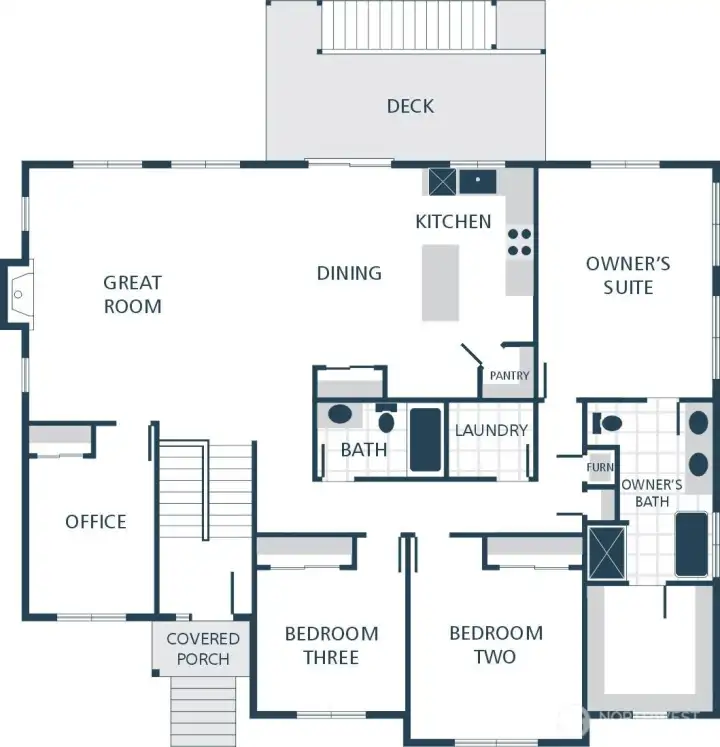 Image is a rendering. Photographs are for illustrative purposes only. Features, finishes, interior/exterior colors, landscaping and floorplan shown may vary from actual homes built.