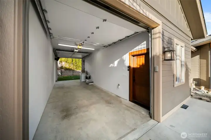 29ft deep, heated garage with dual 8ft bay doors - to store all your river toys.