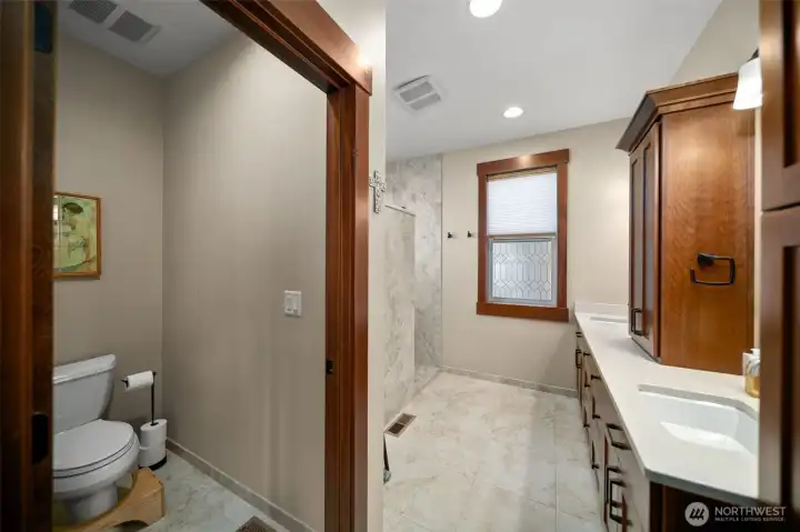 Primary Bath - heated flooring.