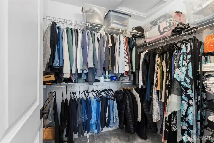 Walk-in closet in primary