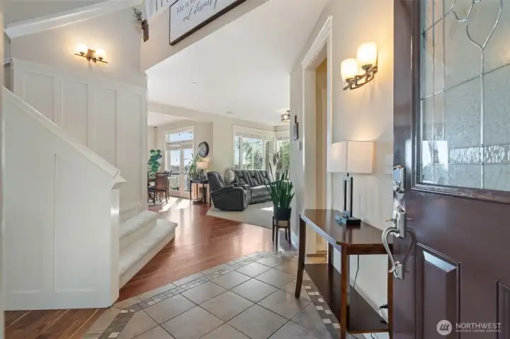 2 stories high with a large skylight to keep your home light & bright.