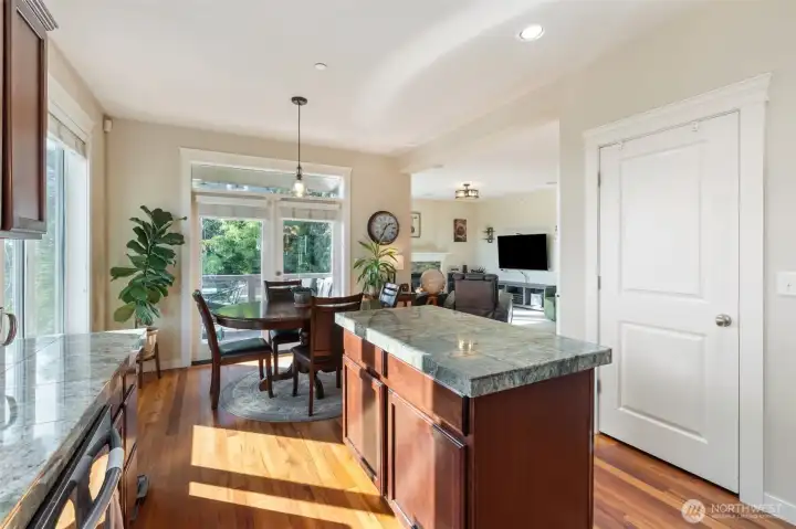 Plenty of storage with a pantry to the right.