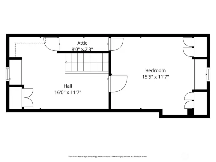 Upper Level - "hall" can be used as a 4th bedroom or office space. Dimensions are estimated. Buyer to verify.