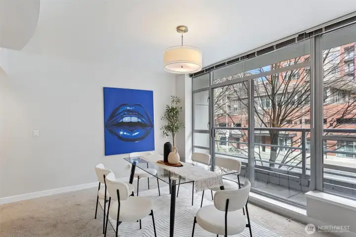 Separate dining area that opens up to private deck