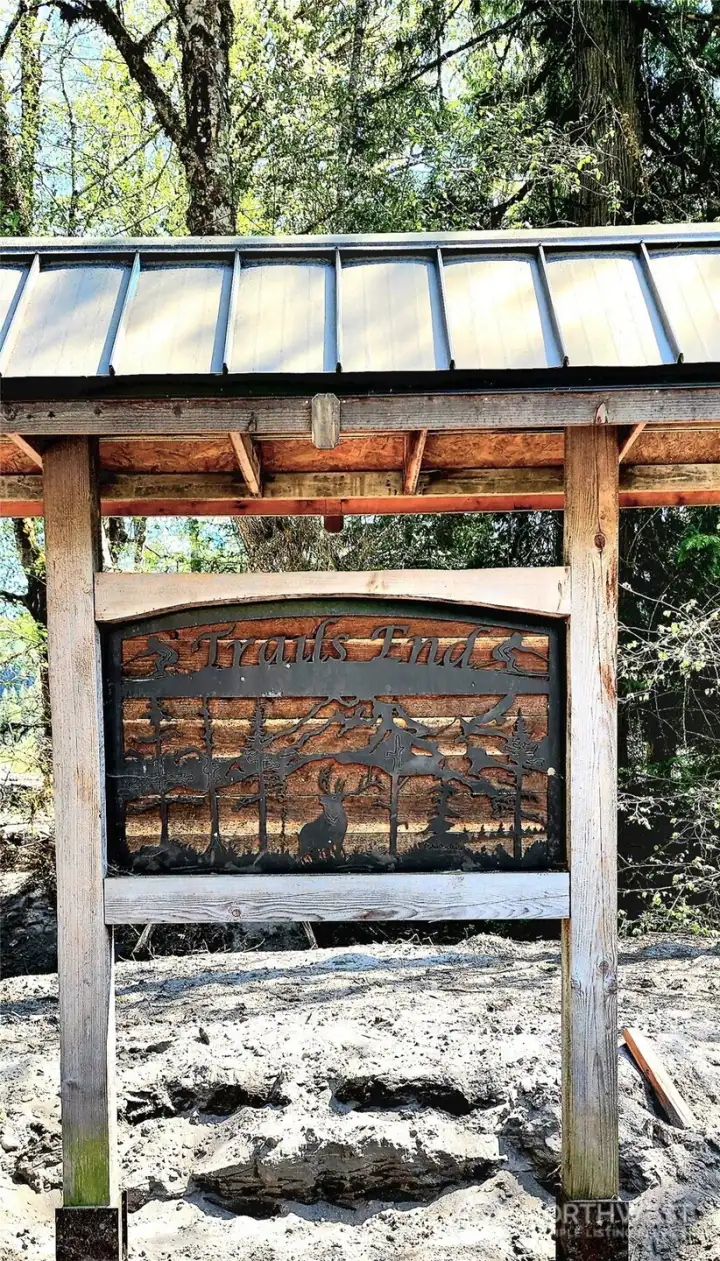 Entrance to the river front just steps down the street.