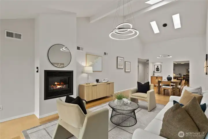 Vaulted ceilings + abundant natural light