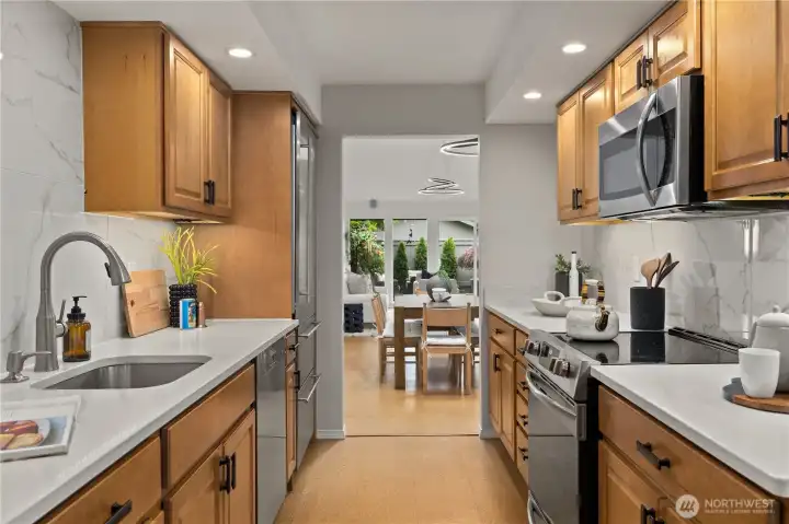 Light-filled kitchen with updated finishes