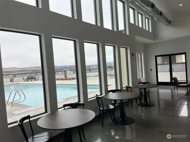 Inside the new club house.