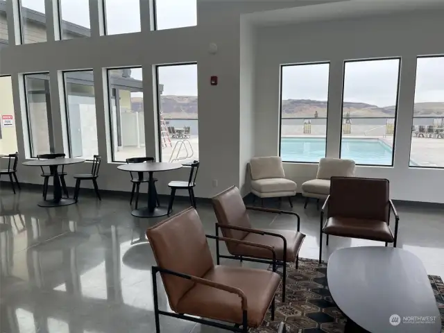 Lots of sitting areas in the club house.