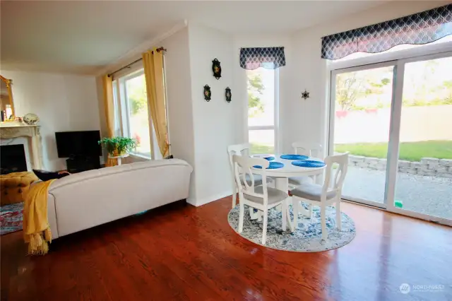 Casual dining area and living space.