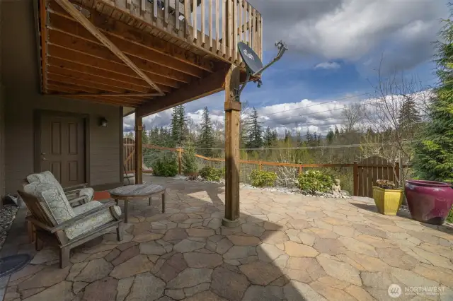 Gorgeously landscaped backyard.  Easy to enjoy and maintain